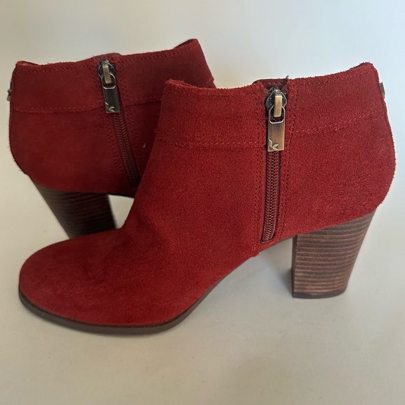 Koolaburra by UGG Amalea Suede Leather Ankle Bootie Amphora Red Women's Sz 8.5 - Picture 4 of 12